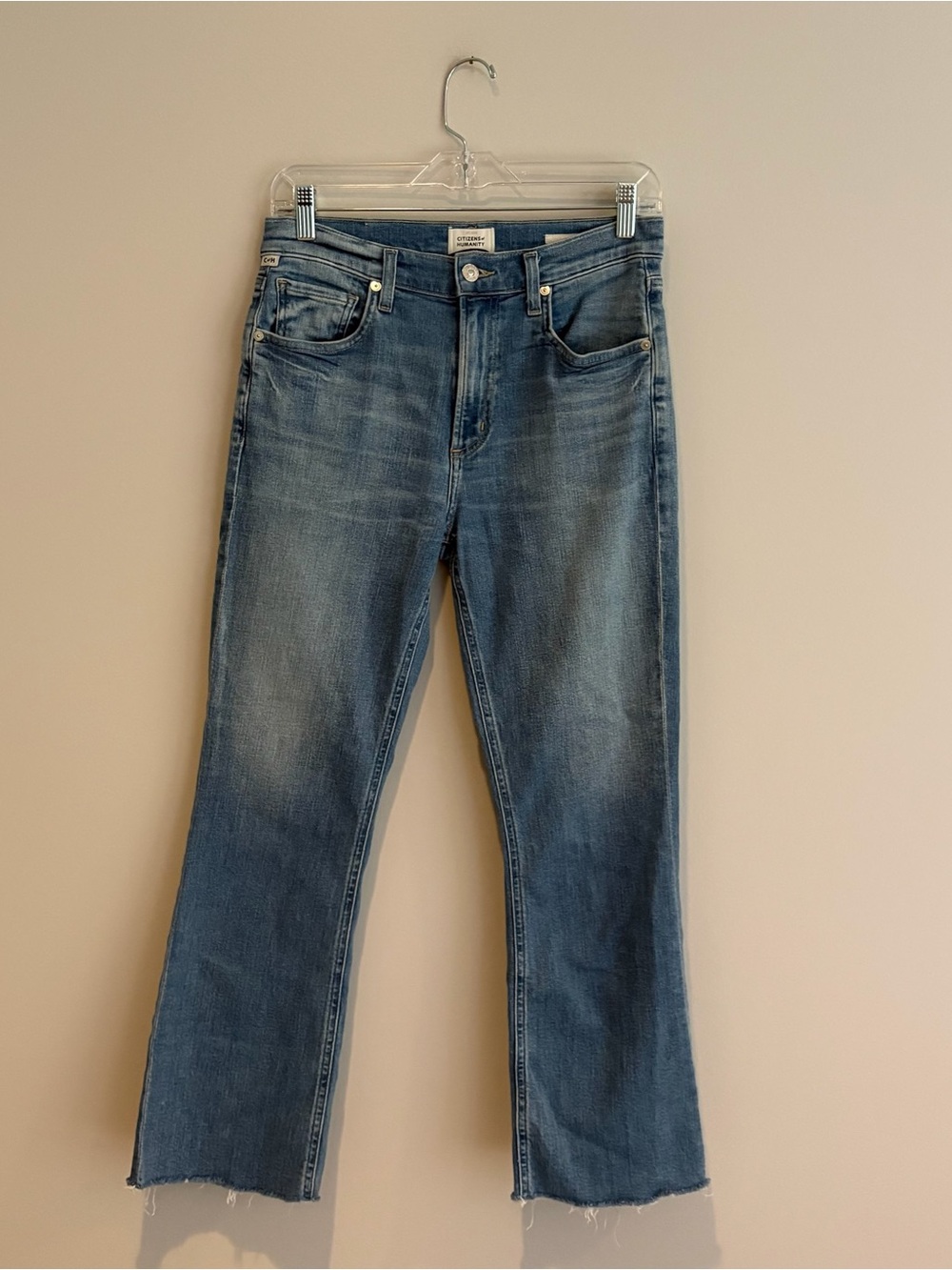 Citizens Of Humanity Vintage Blue Cropped Raw Hem Size 26